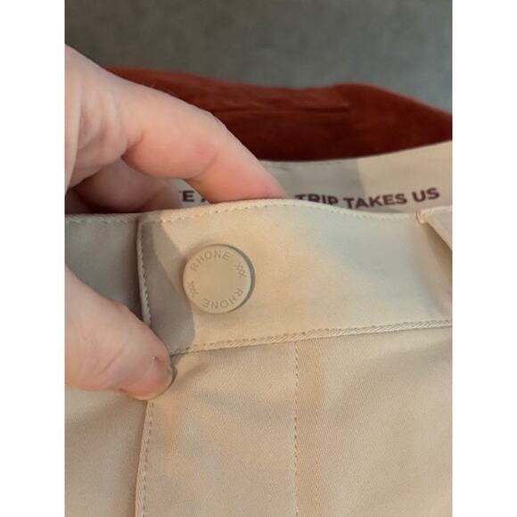Rhone Pants Trousers 30X32 Straight Leg Light Tan Flat Front Button Snap - Picture 5 of 9